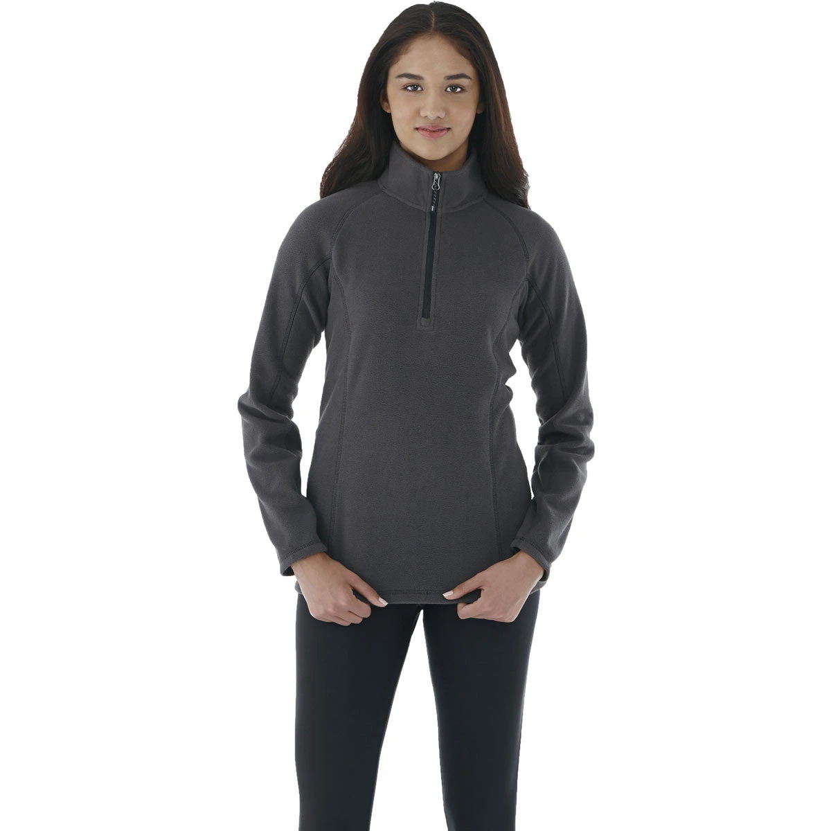 Elevate Women's Grey Storm Bowlen Polyfleece Quarter Zip 3 Elevate Women's Grey Storm Bowlen Polyfleece Quarter Zip - Image 3
