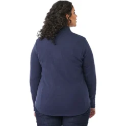 Elevate Women's Vintage Navy Rigi Eco Knit Quarter Zip -Elevate TM98311 Vintage Navy HTB