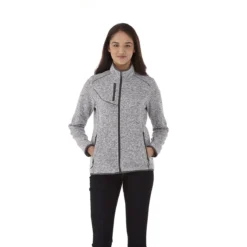 Elevate Women's Light Heather Grey Tremblant Knit Jacket -Elevate TM98610 Light Heather Grey HTF