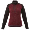 Elevate Women's Maroon Heather/Black Smoke Heather Vorlage Half Zip Knit Jacket