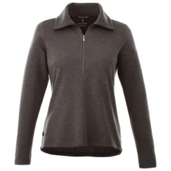 Elevate Women's Heather Dark Charcoal Stratton Knit Half Zip