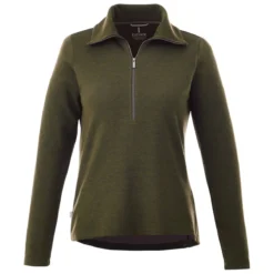 Elevate Women's Loden Heather Stratton Knit Half Zip
