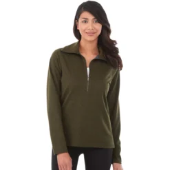 Elevate Women's Loden Heather Stratton Knit Half Zip -Elevate TM98612 Loden Heather HTF