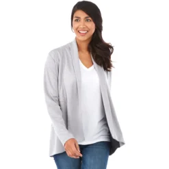 Elevate Women's Heather Grey Equinox Knit Blazer -Elevate TM98613 Heather Grey HTF