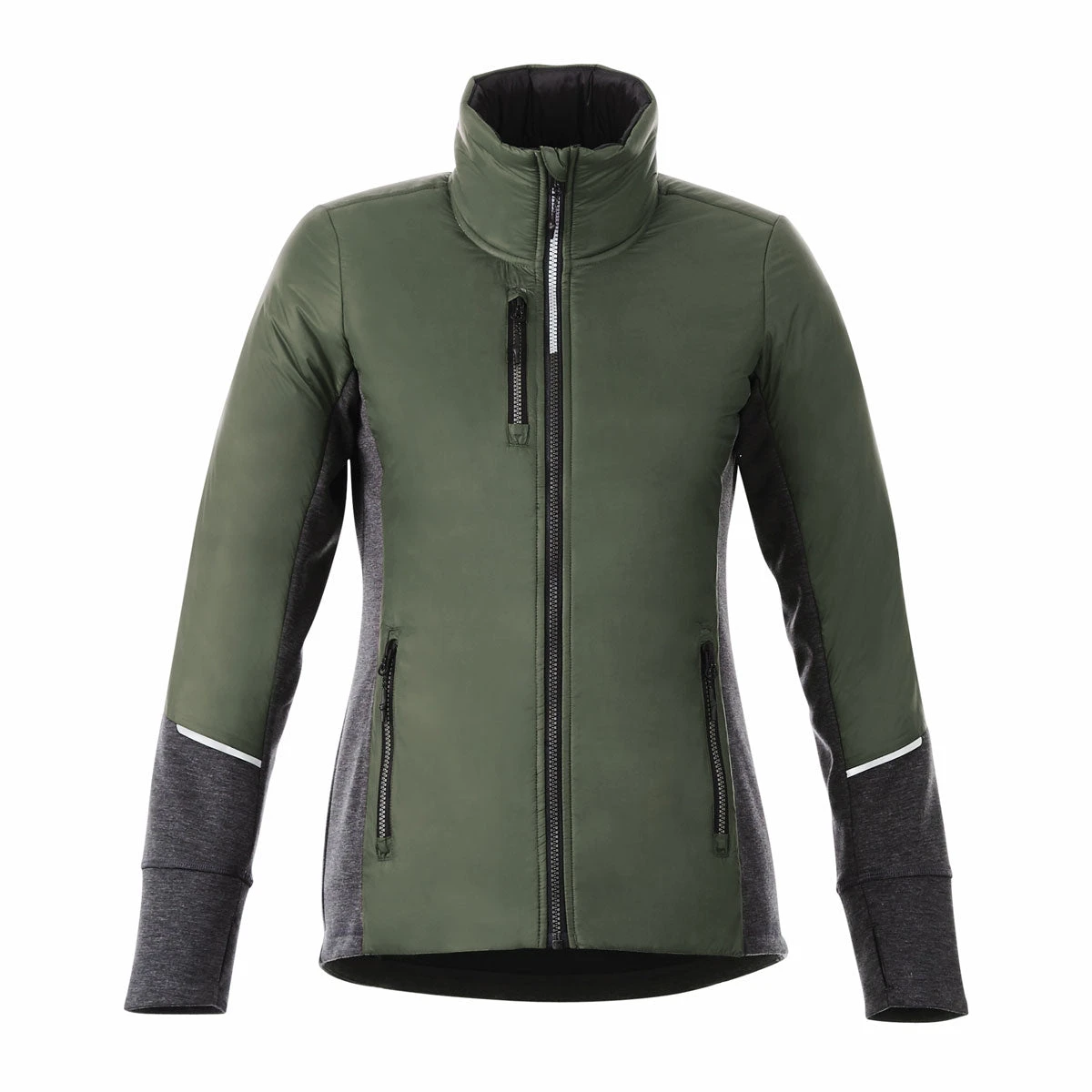 Elevate Women's Loden/Heather Dark Charcoal Fernie Hybrid Insulated Jacket 1 Elevate Women's Loden/Heather Dark Charcoal Fernie Hybrid Insulated Jacket