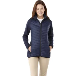 Elevate Women's Vintage Navy Banff Hybrid Insulated Jacket -Elevate TM99602 Vintage Navy Vintage Navy HTF