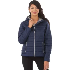 Elevate Women's Vintage Navy Silverton Packable Insulated Jacket -Elevate TM99652 Vintage Navy HTF